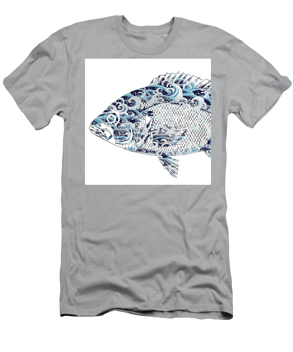 Asian T-Shirt featuring the digital art Asian Art Fish by Rebecca Herranen