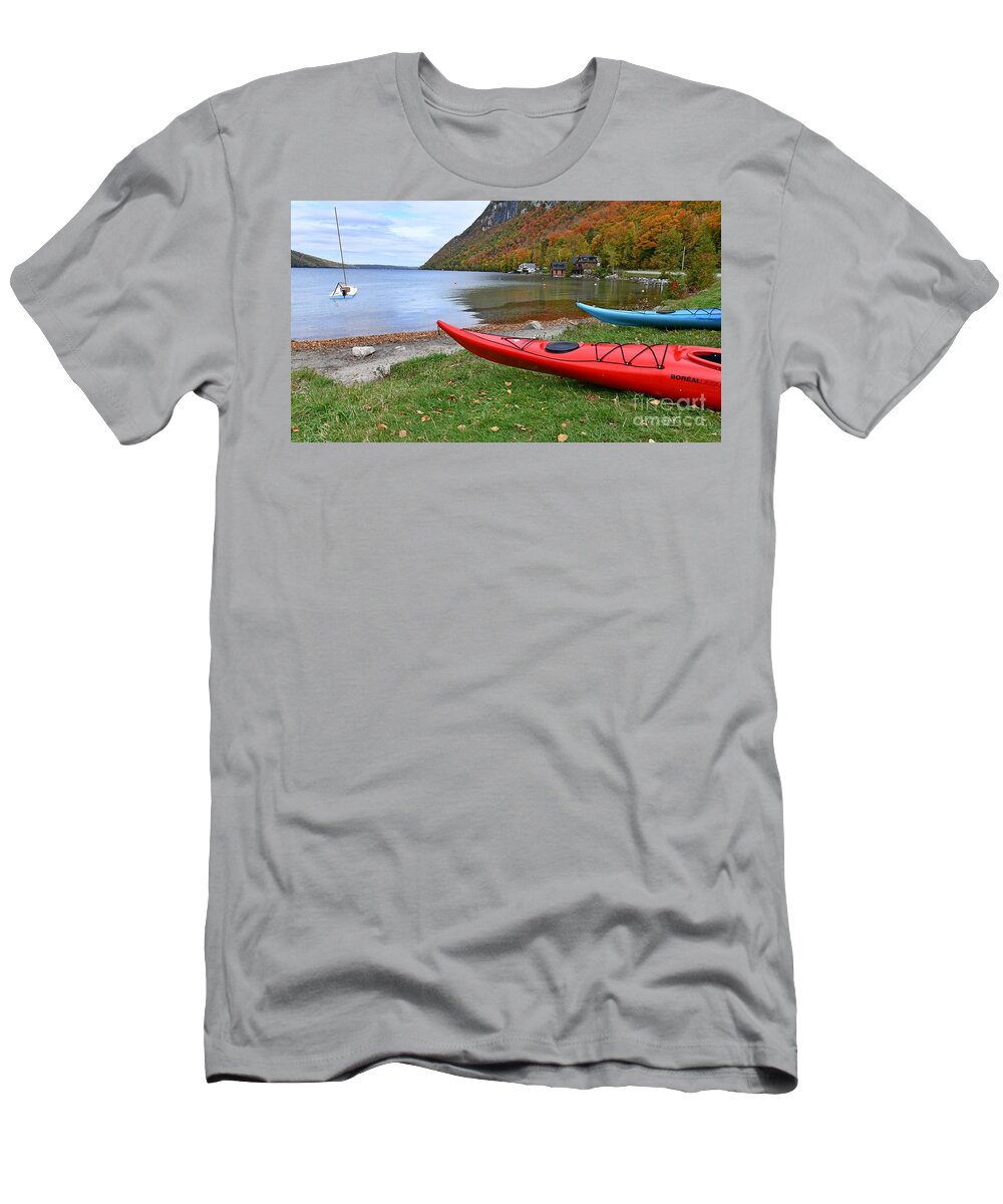Vermont T-Shirt featuring the photograph Autumn at Lake Willoughby by Steve Brown