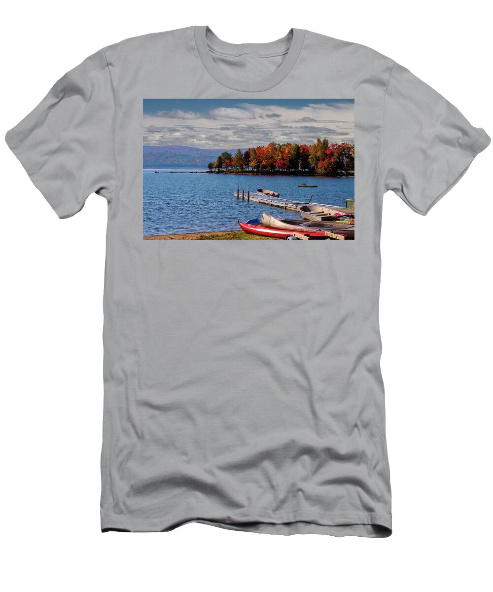 Autumn Morning On Rangeley Lake T-Shirt featuring the photograph Autumn Morning on Rangeley Lake by Jeff Folger
