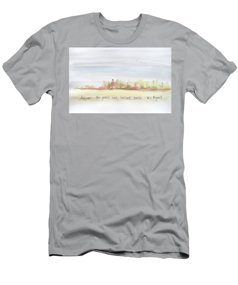 Autumn T-Shirt featuring the painting Autumn trees by Lisa Mutch