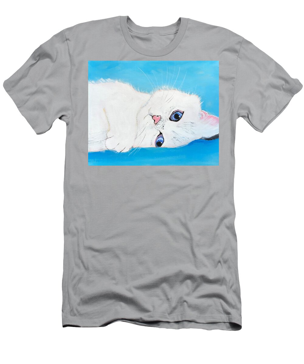 Pets T-Shirt featuring the painting Baby Blue Eyes by Kathie Camara