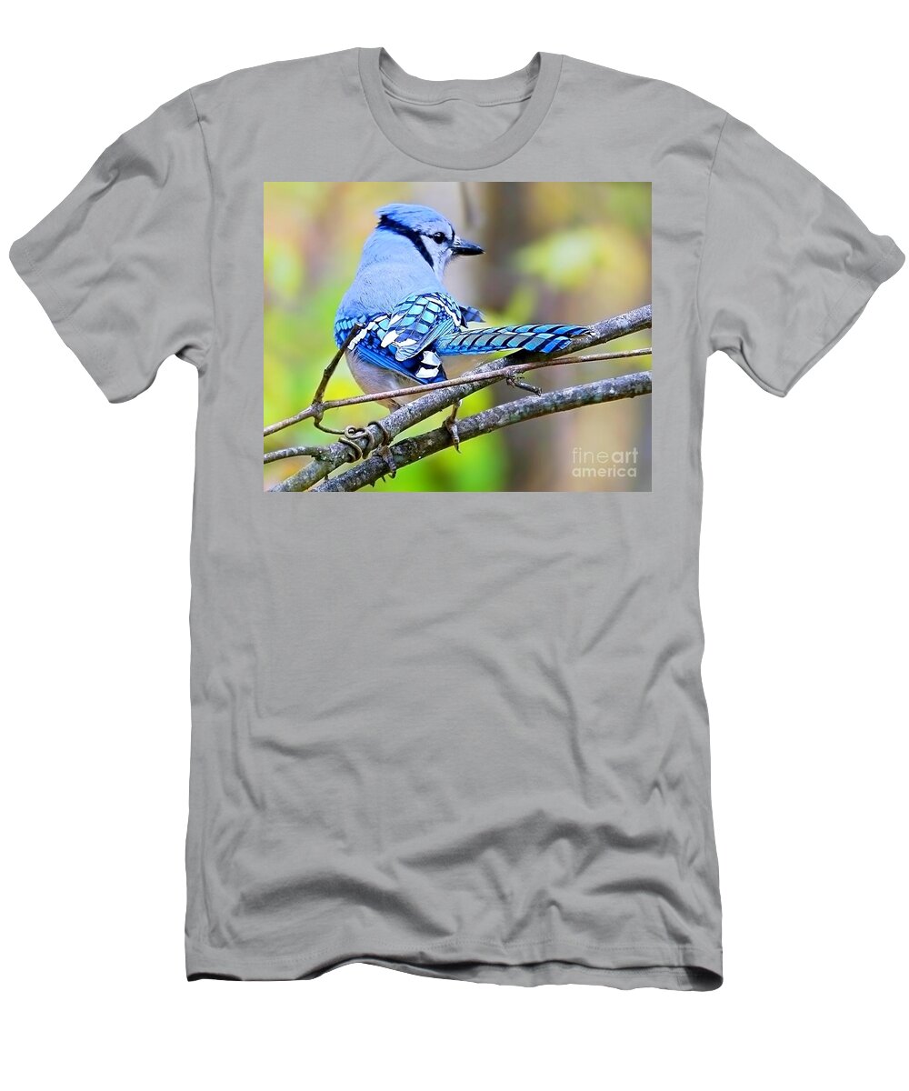 Blue Jay T-Shirt featuring the photograph Back Atcha Babe by Lori Lafargue