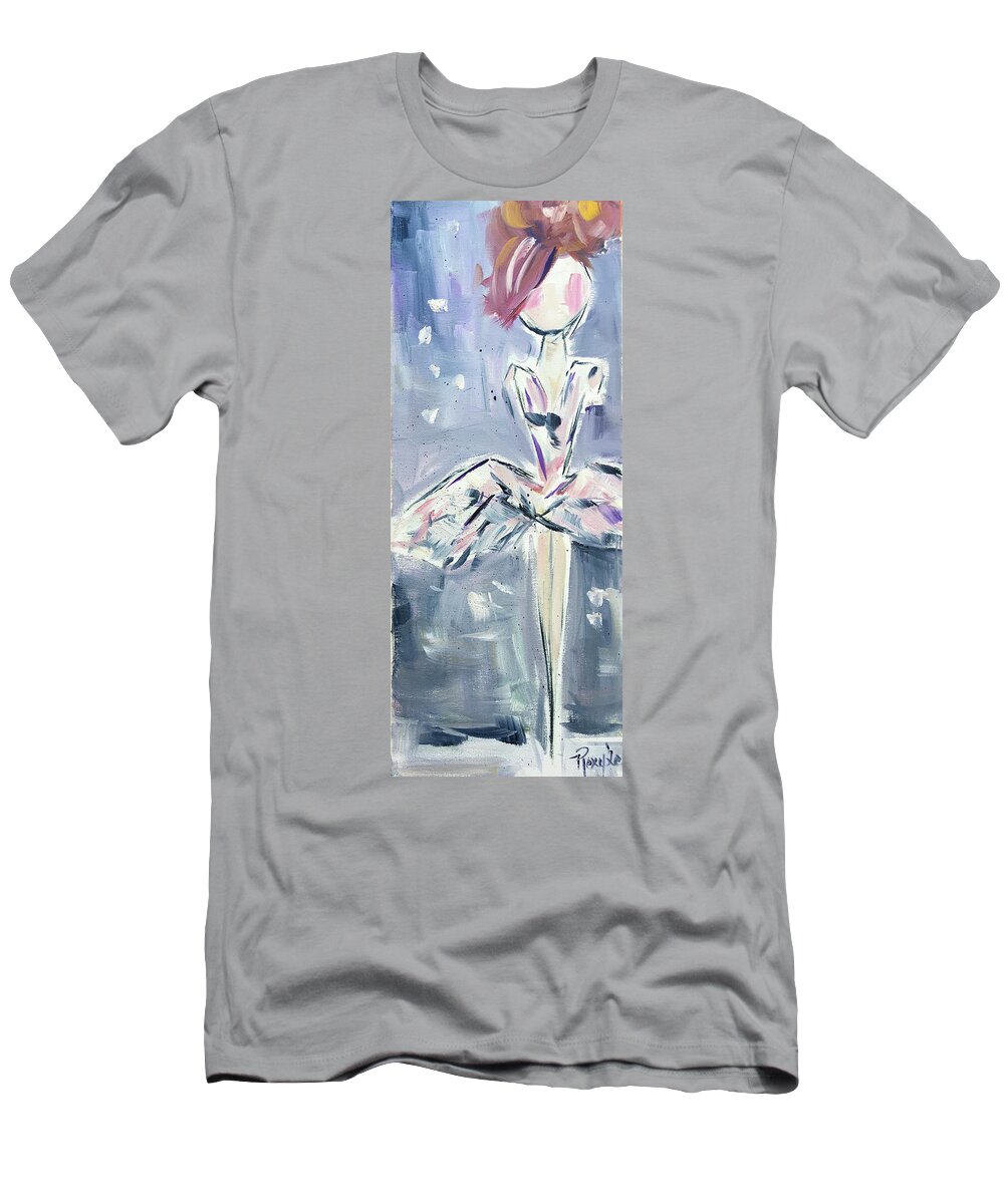 Ballet T-Shirt featuring the painting Ballerina by Roxy Rich