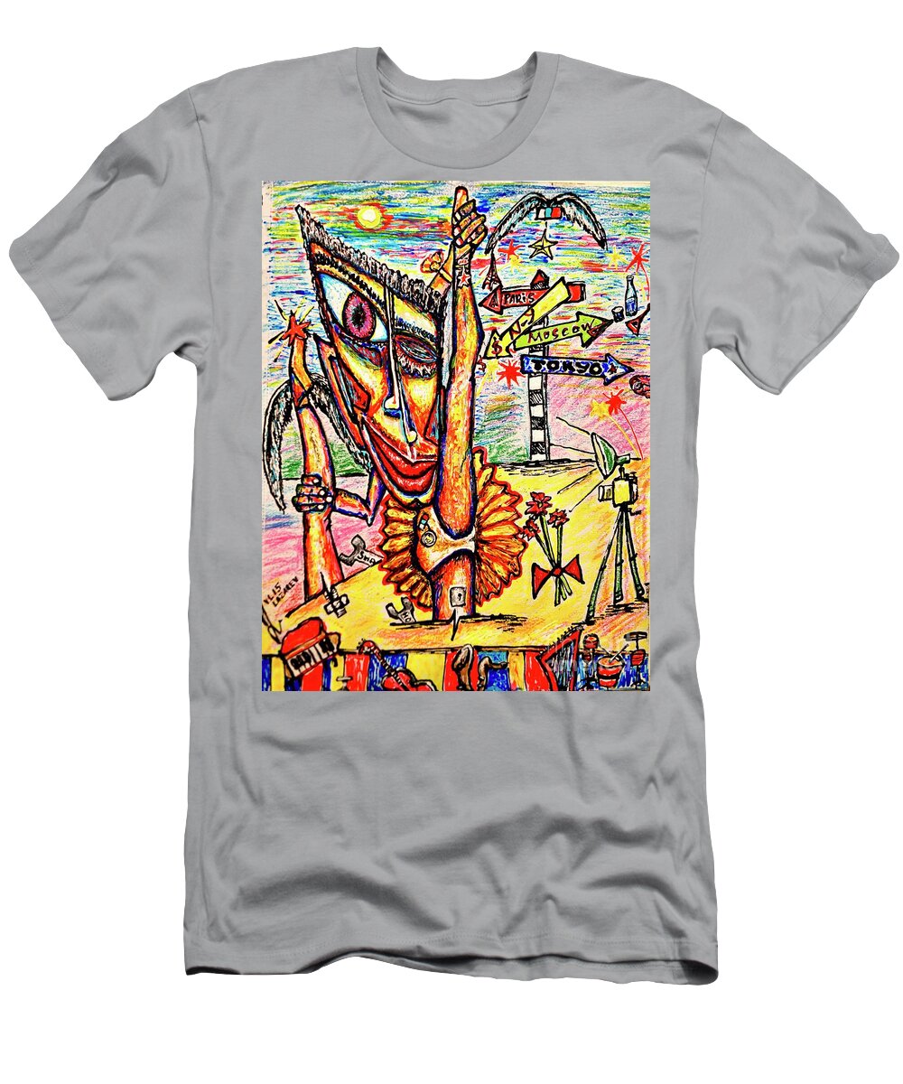 Fantasy T-Shirt featuring the painting Ballet/sketch/ by Viktor Lazarev