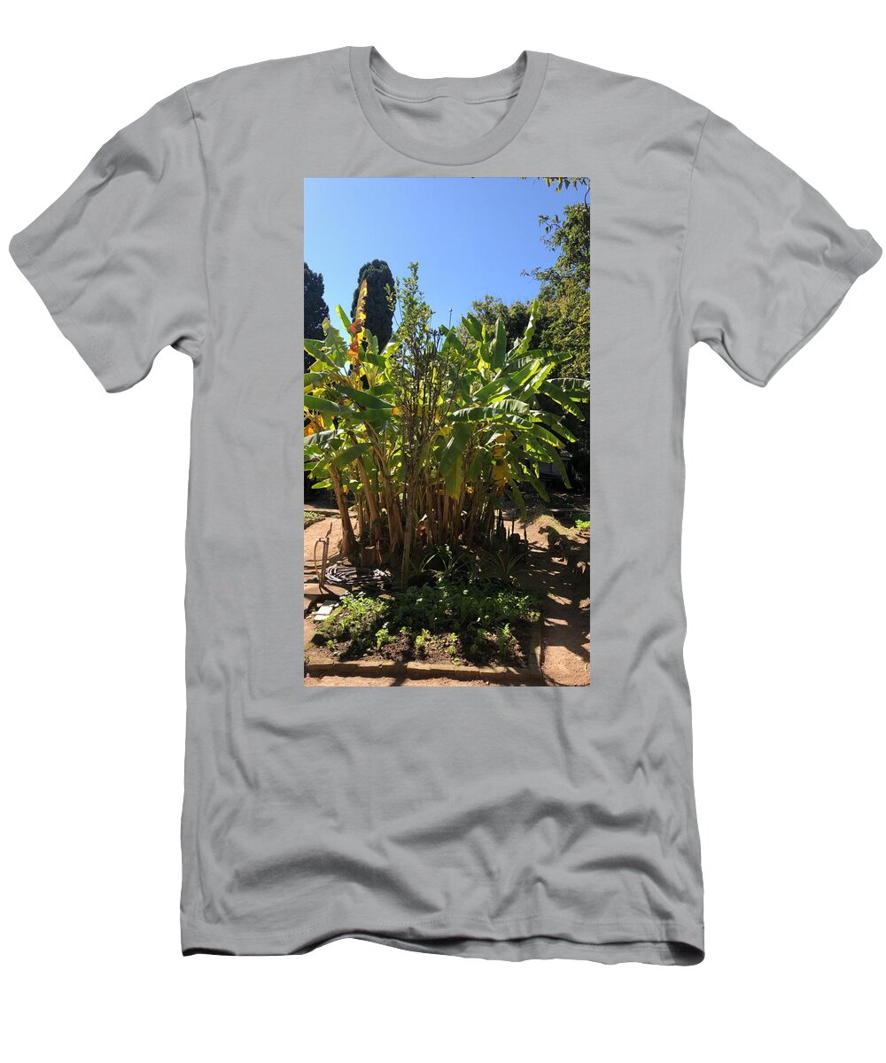 All T-Shirt featuring the digital art Banana Plants in Backyard KN10 by Art Inspirity