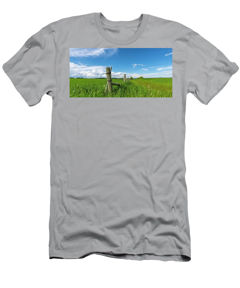2020-06-21 T-Shirt featuring the photograph Barbed-Wire Fence by Phil And Karen Rispin