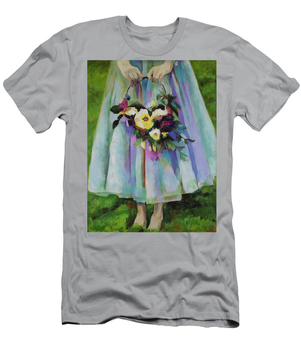 Painting T-Shirt featuring the painting Barefoot Maiden by Debbie Brown