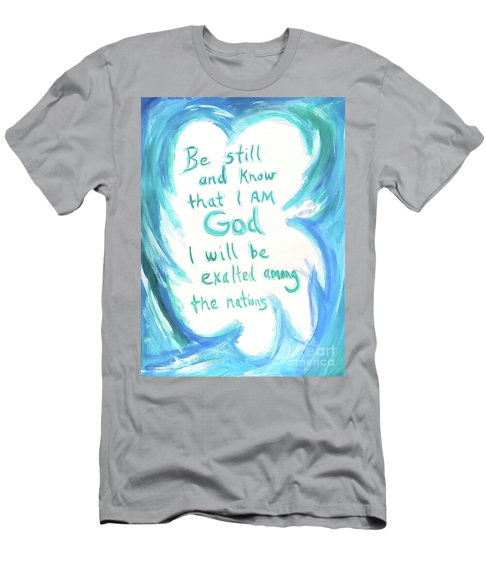 Acrylic T-Shirt featuring the painting Be Still And Know by Curtis Sikes