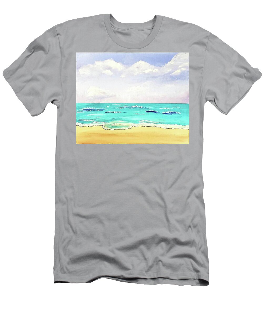  T-Shirt featuring the painting Beach by Amy Kuenzie