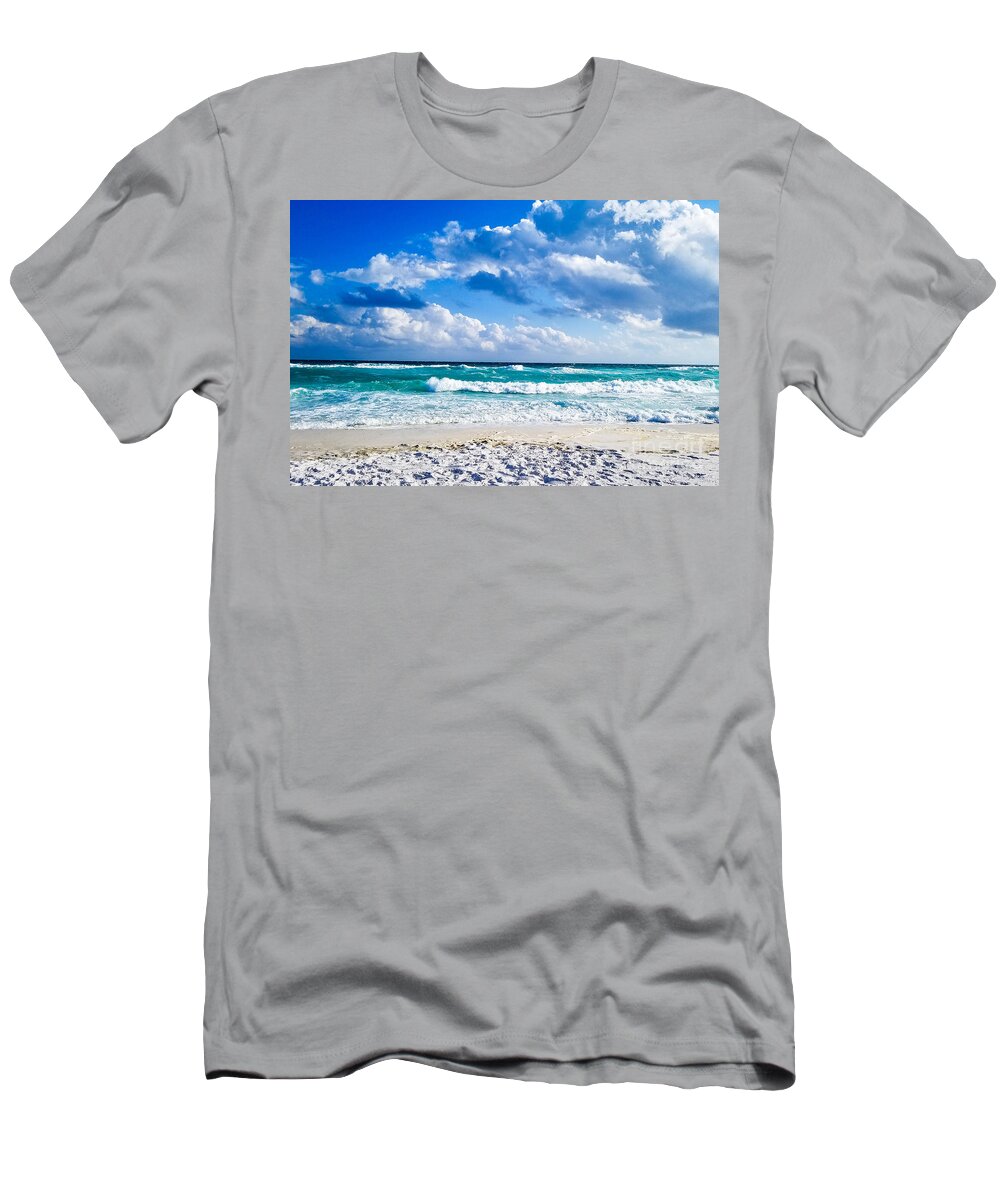 Beach T-Shirt featuring the photograph Beach Waves, Opal Beach, Pensacola Beach, Florida by Beachtown Views