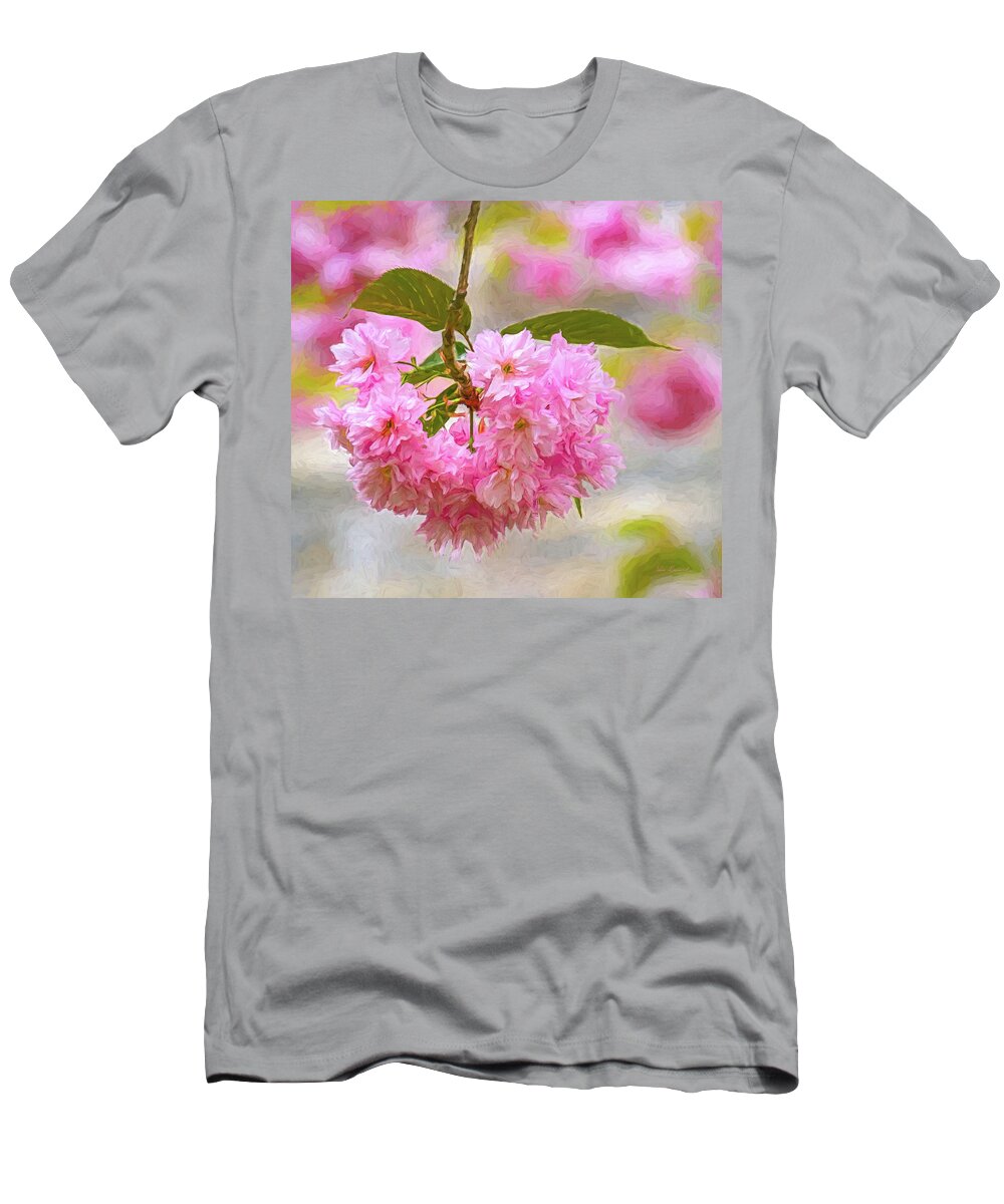 Abstract T-Shirt featuring the photograph Beautiful Blossom with painterly look by Sue Leonard