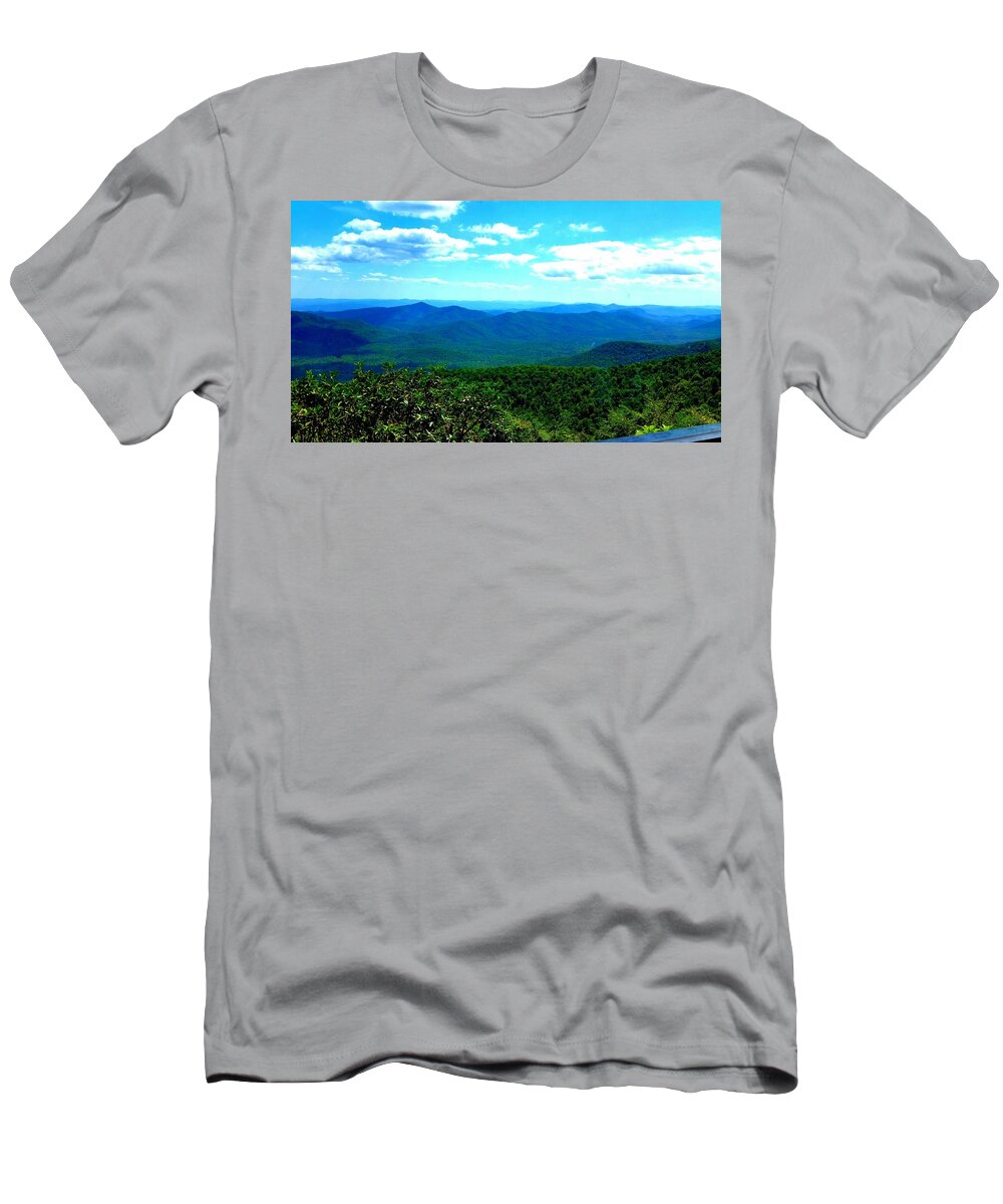 Blue Hue Mountains T-Shirt featuring the photograph Beautiful Blue Mountain Views by Stacie Siemsen