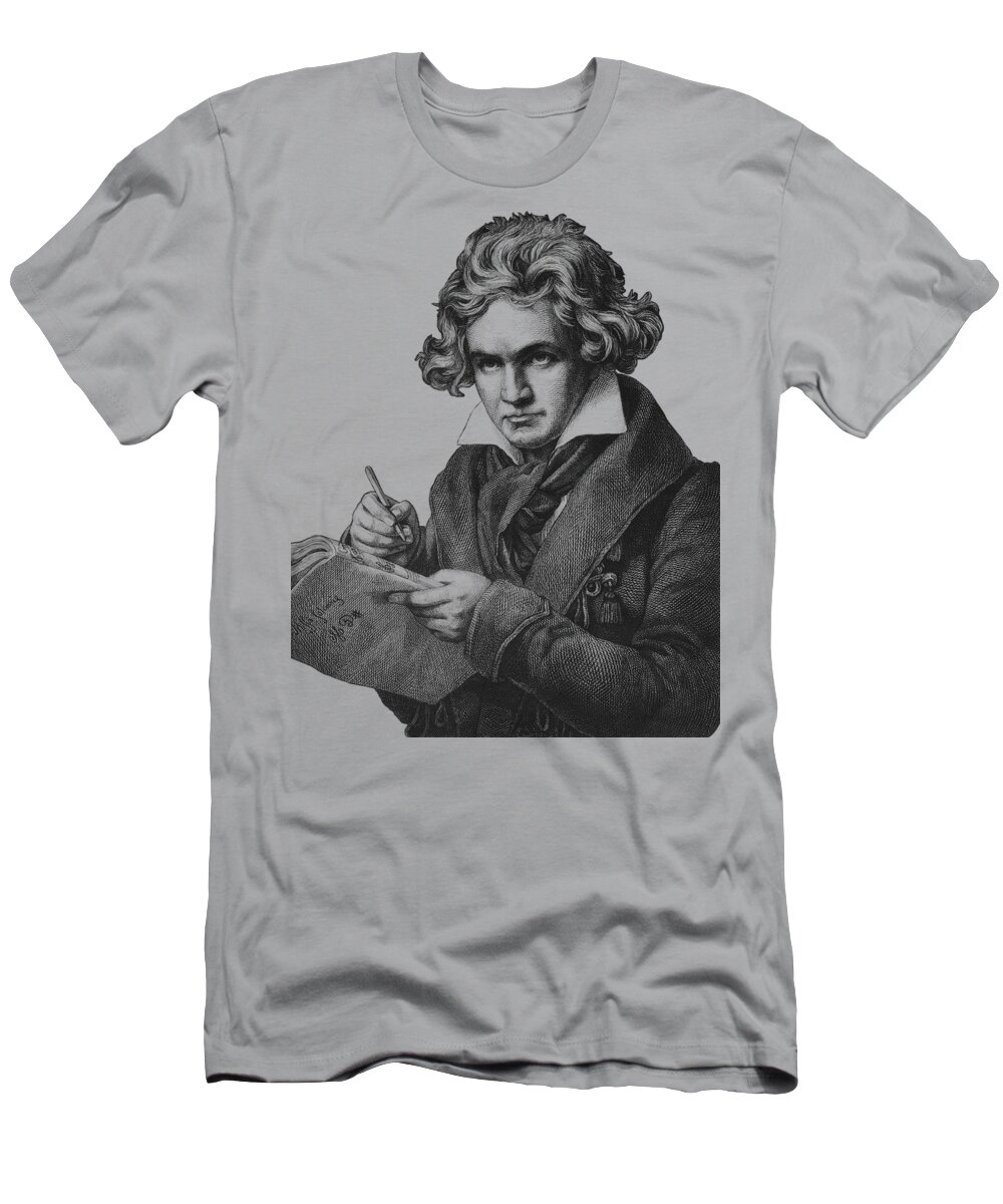Beethoven T-Shirt featuring the digital art Beethoven composer by Madame Memento