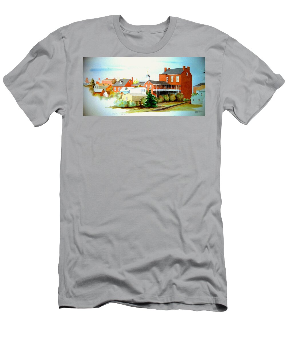 Watercolor T-Shirt featuring the painting Behind Old New Castle by William Renzulli