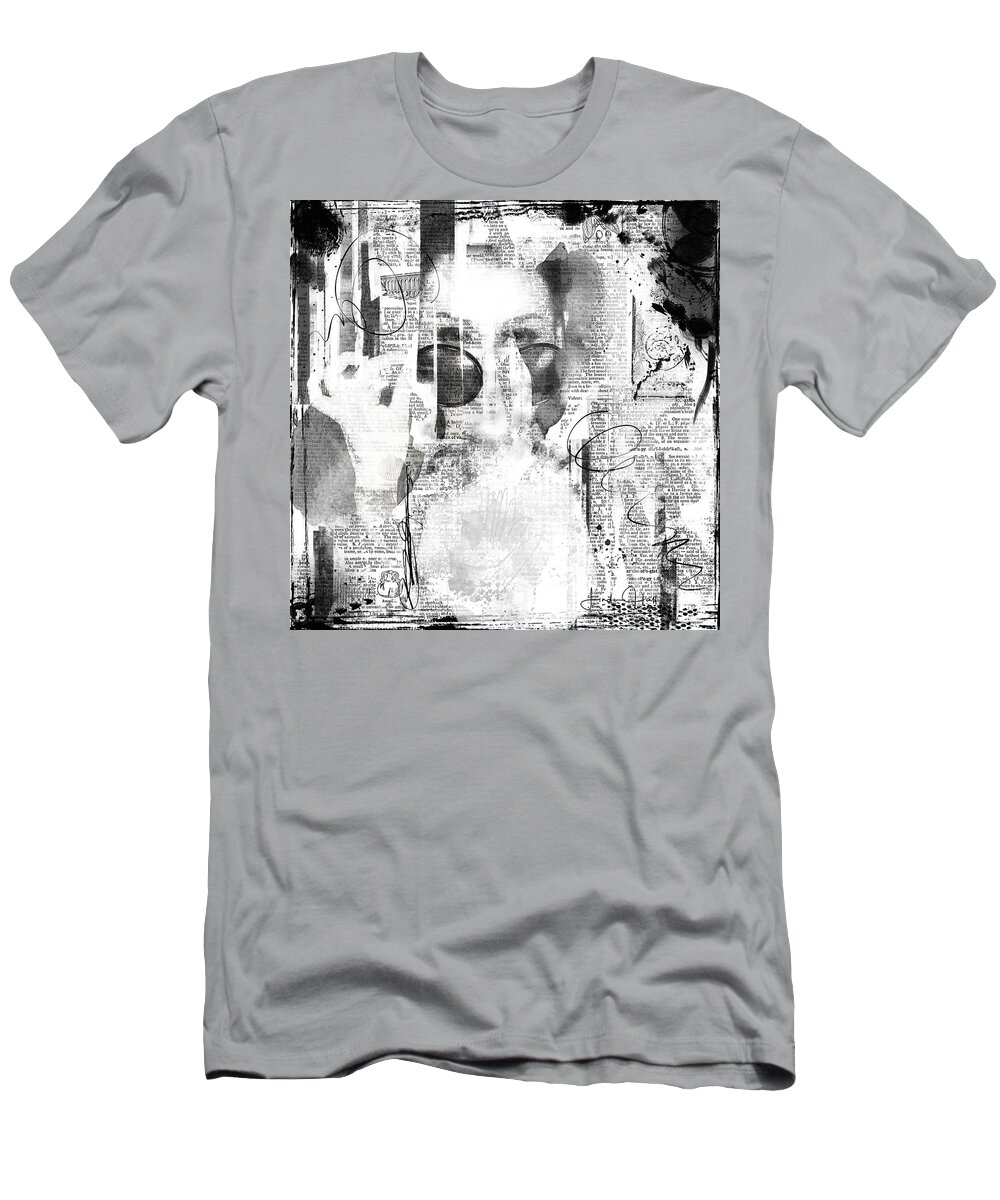 Abstract T-Shirt featuring the digital art Behind the Shades by Linda Lee Hall
