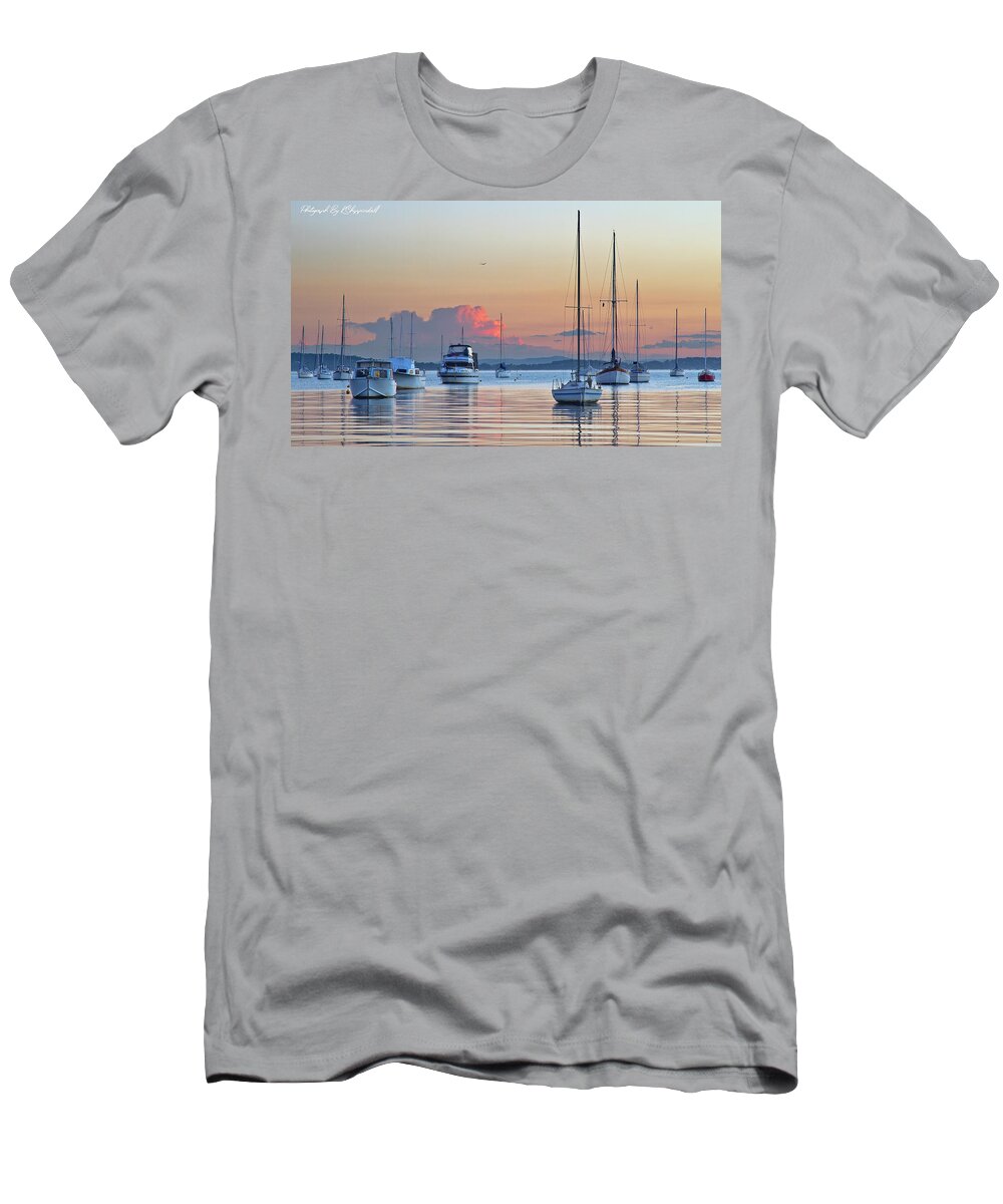 Belmont Sunset T-Shirt featuring the digital art Belmont Sunset 992 by Kevin Chippindall