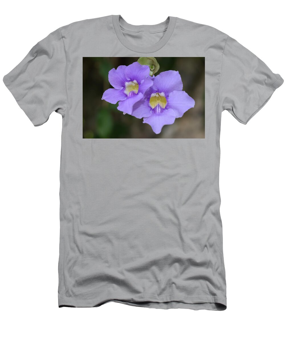 Bengal Clockvine T-Shirt featuring the photograph Yellow Throat of Bengal Trumpet by Mingming Jiang