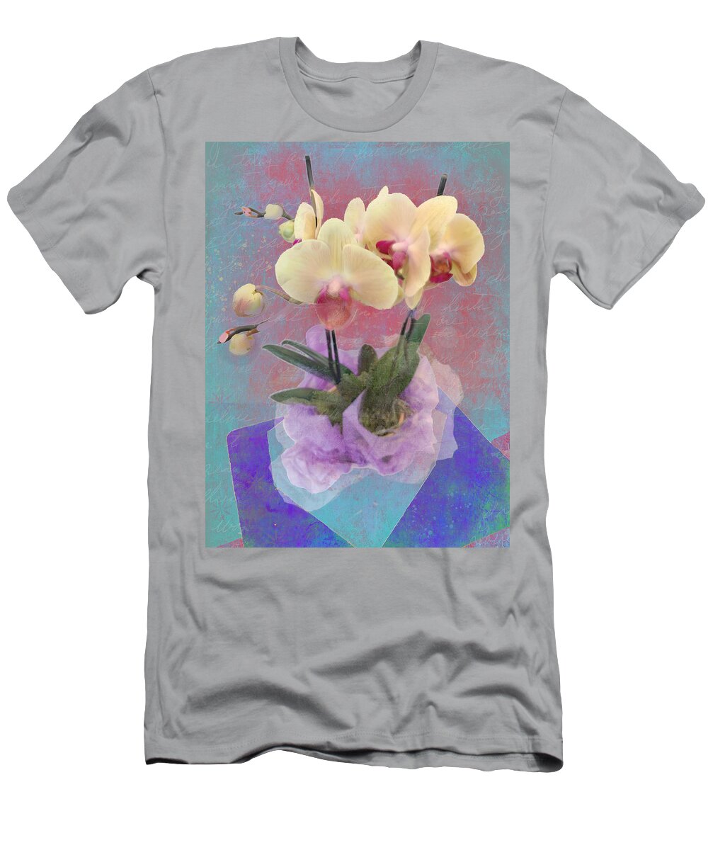 'wall Art' T-Shirt featuring the photograph Birthday Orchids by Carol Whaley Addassi