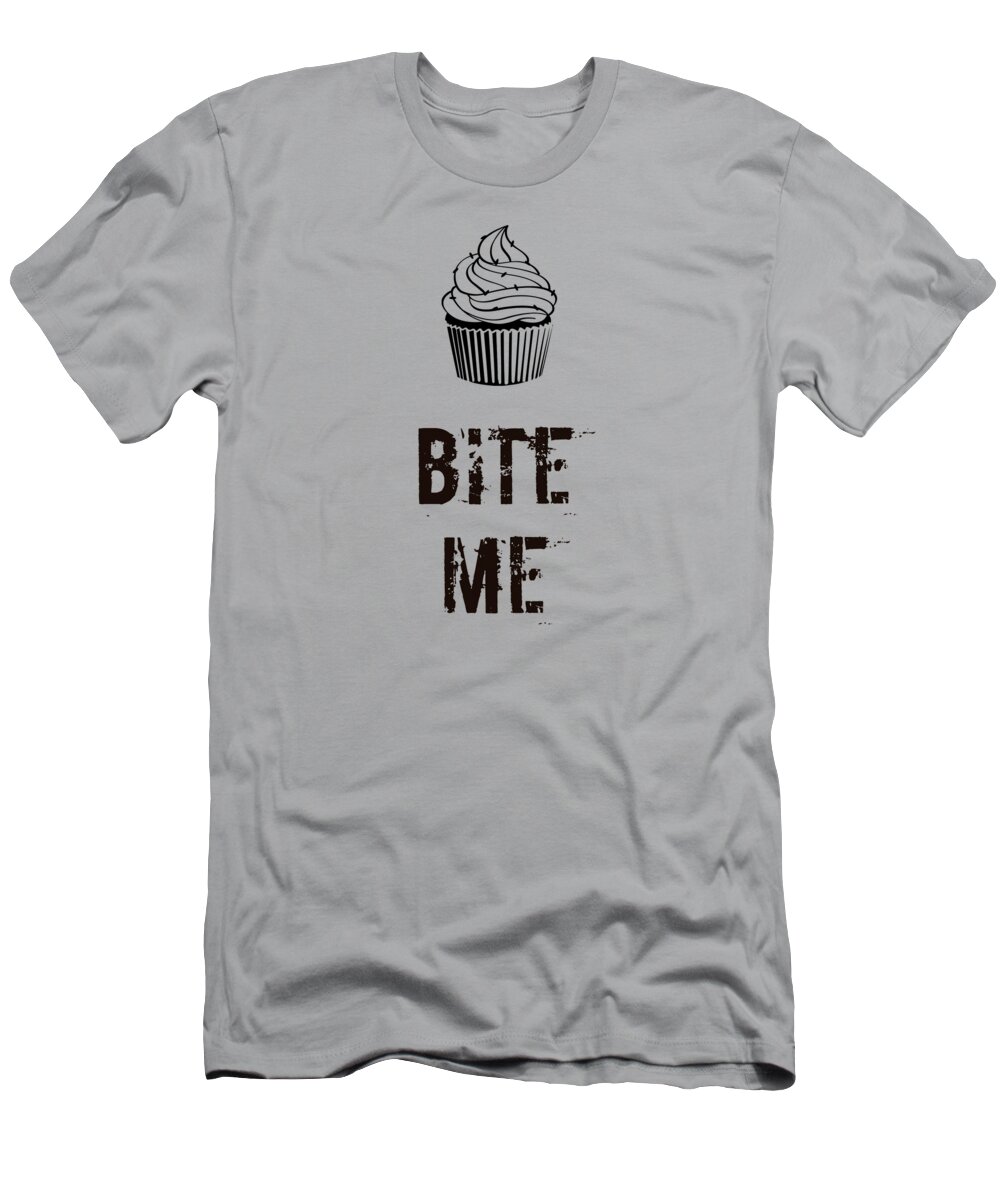 Cupcake T-Shirt featuring the digital art Bite Me by Madame Memento