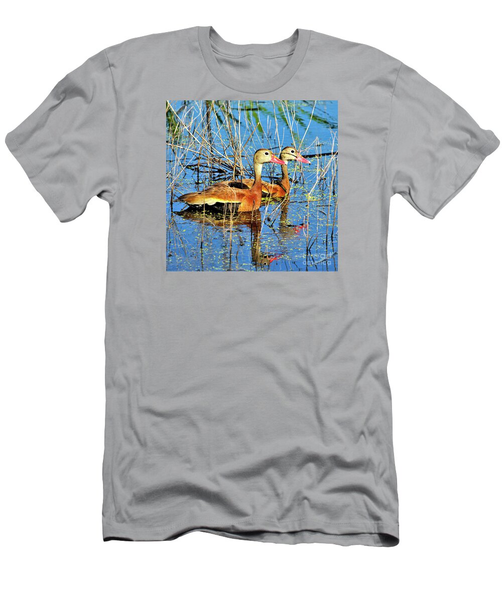  T-Shirt featuring the photograph Black Bellied Whistling Ducks at Myakka by Joanne Carey