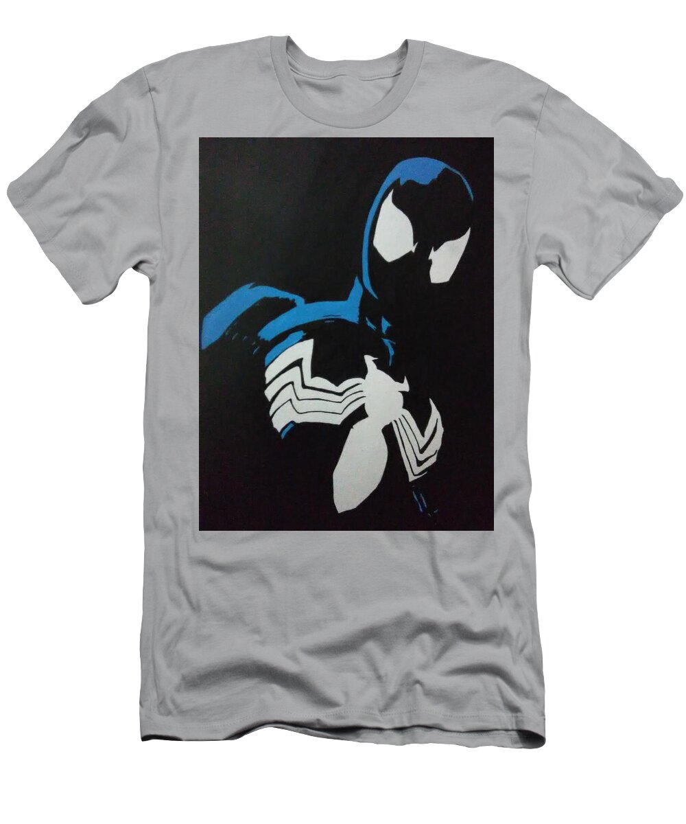 Black Suit Spider-Man Pixels by T-Shirt - David Stephenson