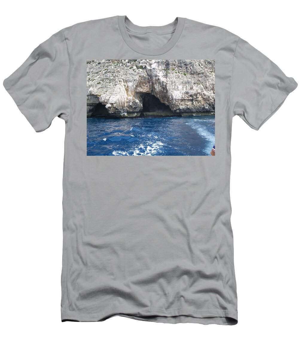 Malta T-Shirt featuring the photograph Blue Grotto 2 by Lisa Mutch