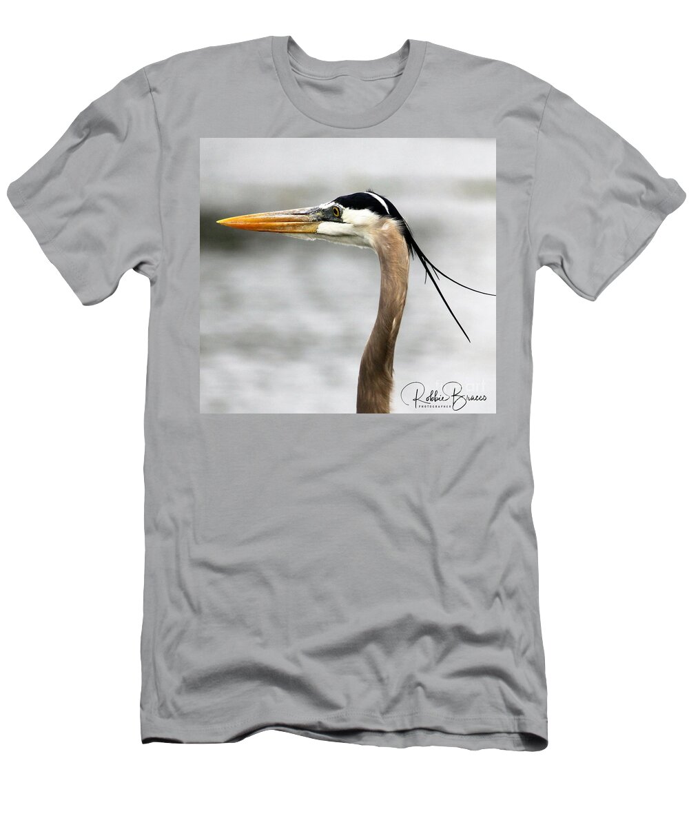 Blue T-Shirt featuring the photograph Blue Heron Focused On His Prey by Philip And Robbie Bracco