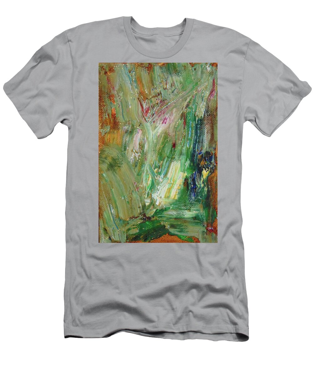 Iris T-Shirt featuring the painting Blue Iris by Loretta Nash