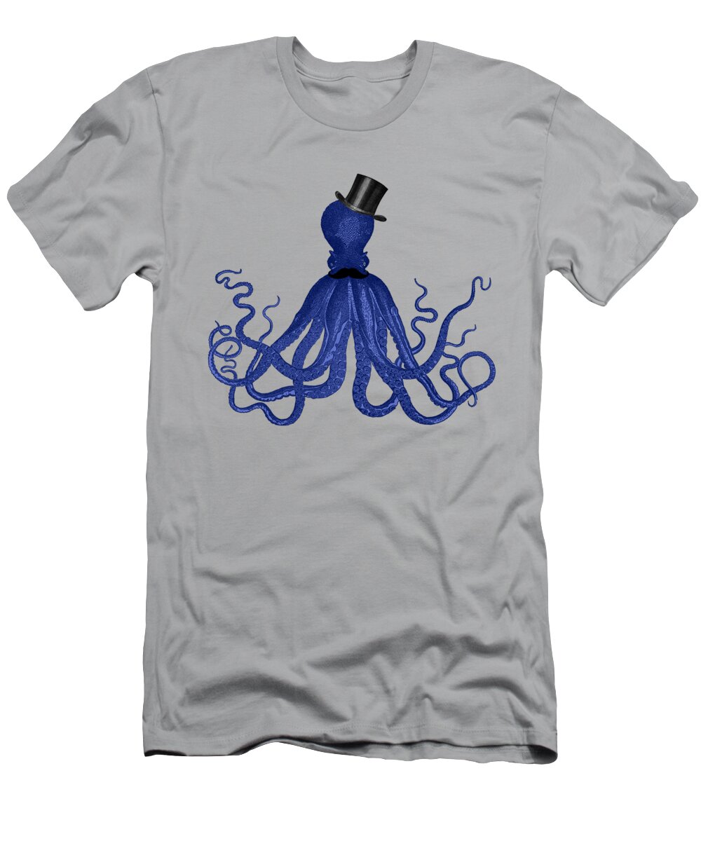 Octopus T-Shirt featuring the digital art Blue octopus by Madame Memento