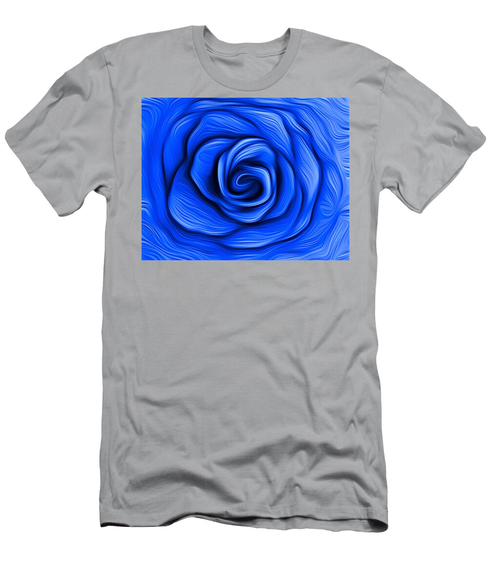 Flower T-Shirt featuring the digital art Blue Rose by Ronald Mills