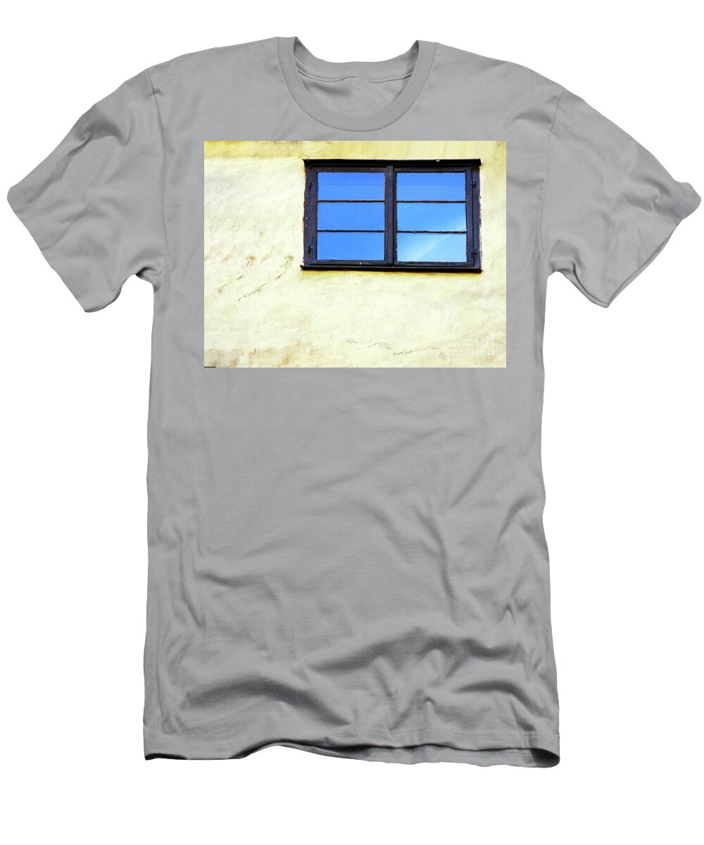 Minimalist T-Shirt featuring the photograph Blue Sky Reflecttions - Cesky Krumlov by Rick Locke - Out of the Corner of My Eye