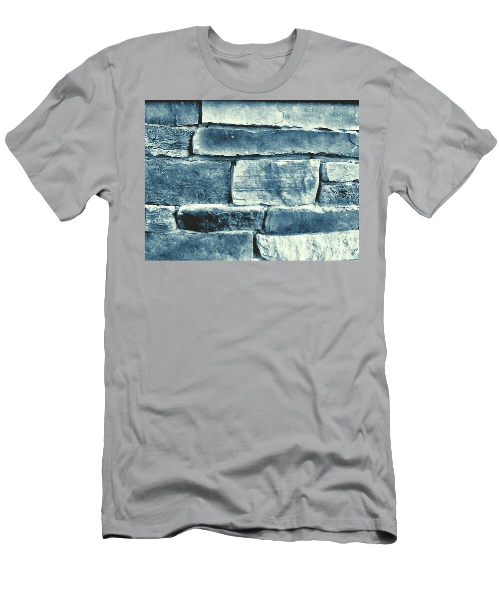 Bricks T-Shirt featuring the photograph Blue Wall by Juliette Becker