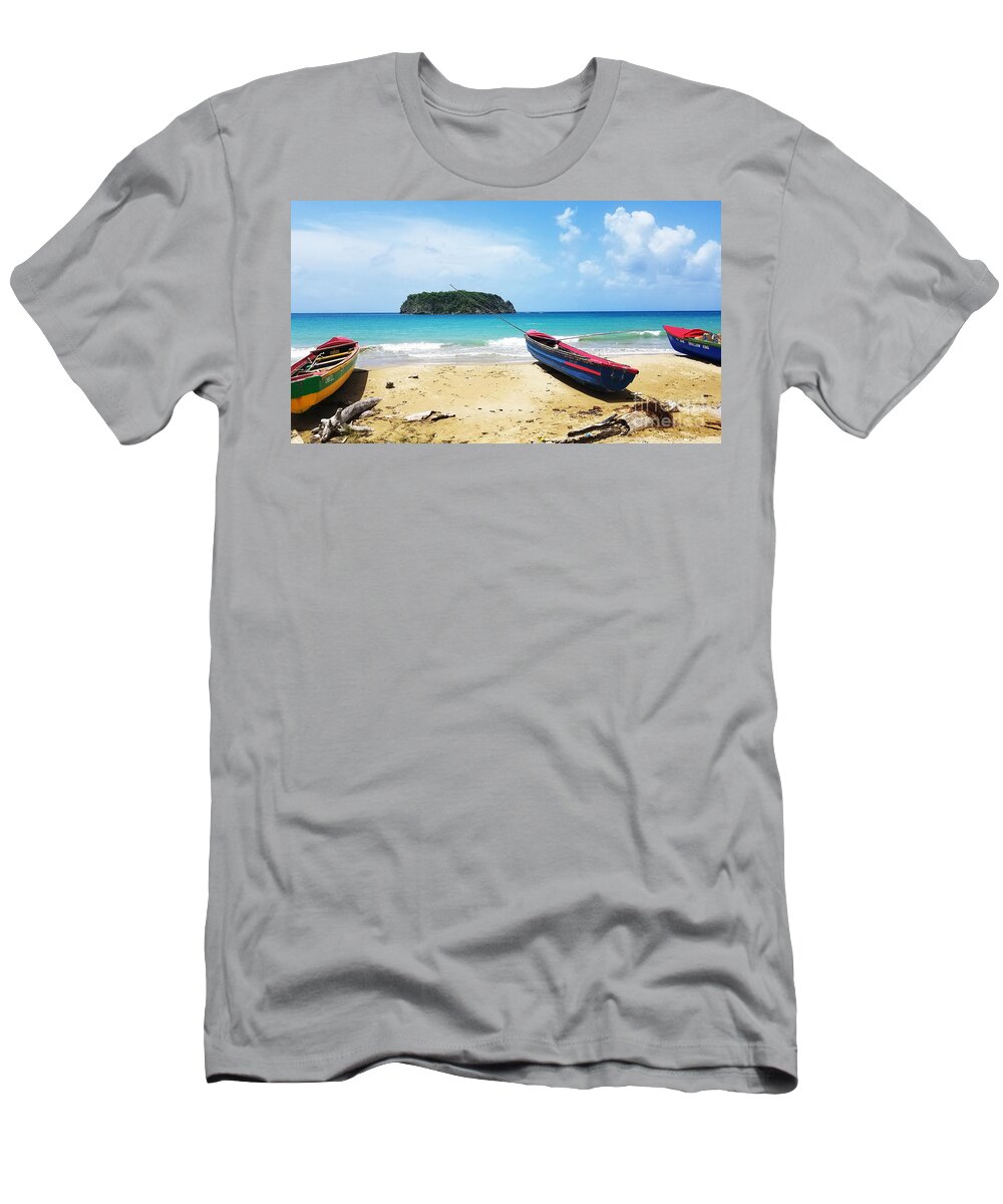 Boats On The Pagee T-Shirt featuring the photograph Boats on the Pagee 1 by Aldane Wynter