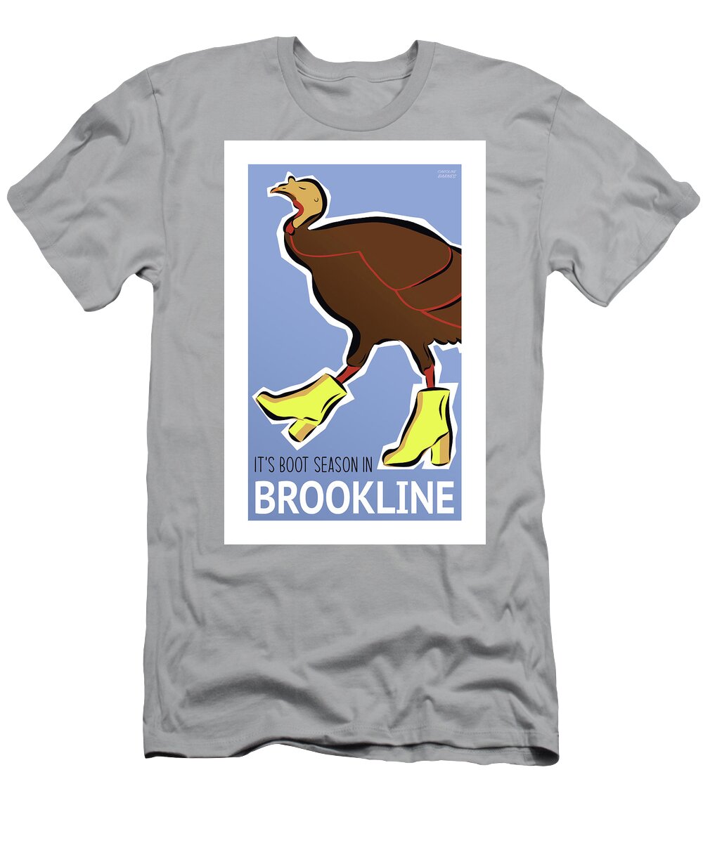 Brookline T-Shirt featuring the digital art Boot Season by Caroline Barnes