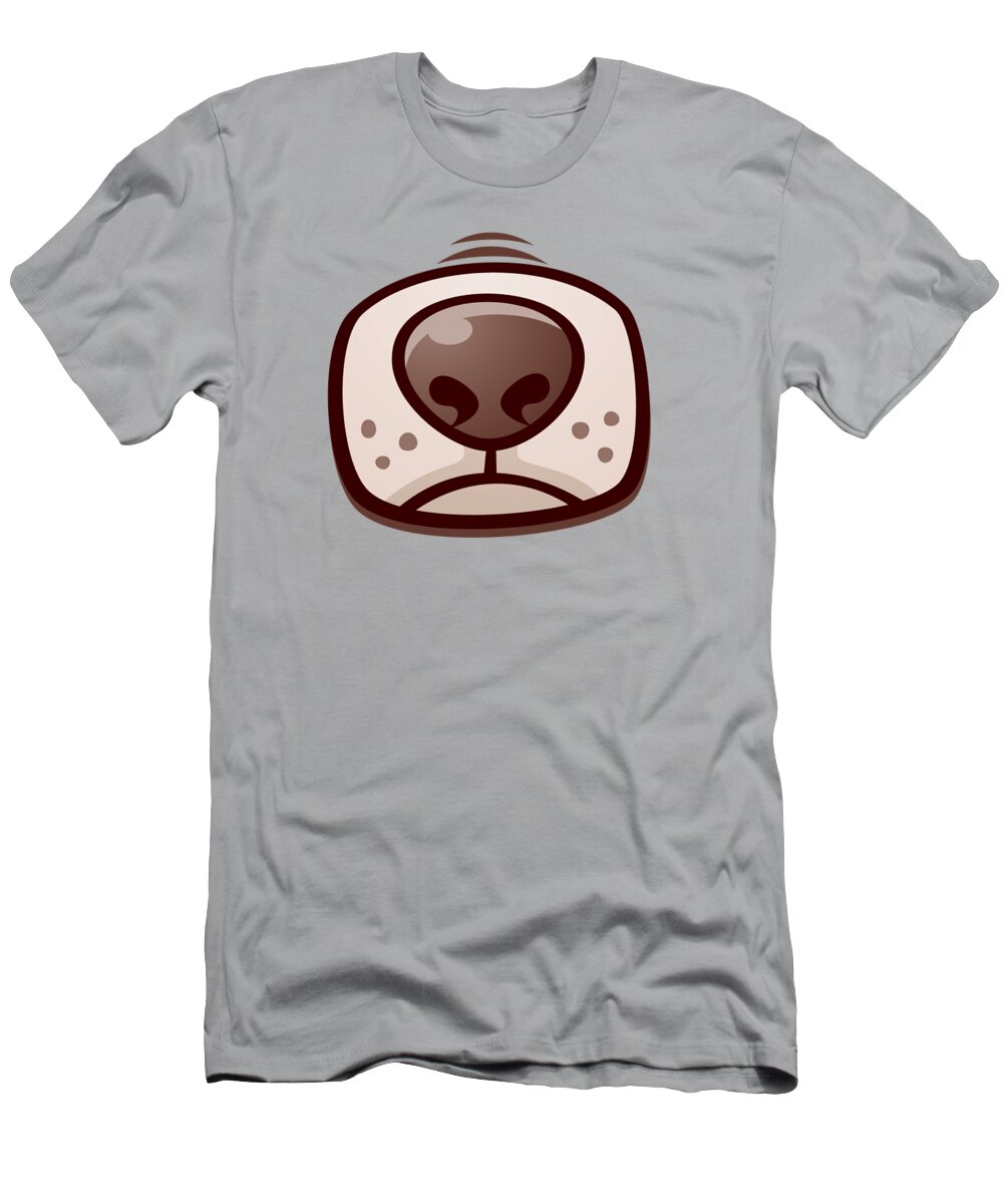 Dog T-Shirt featuring the digital art Boston Terrier Puppy Dog Snout and Mouth by John Schwegel