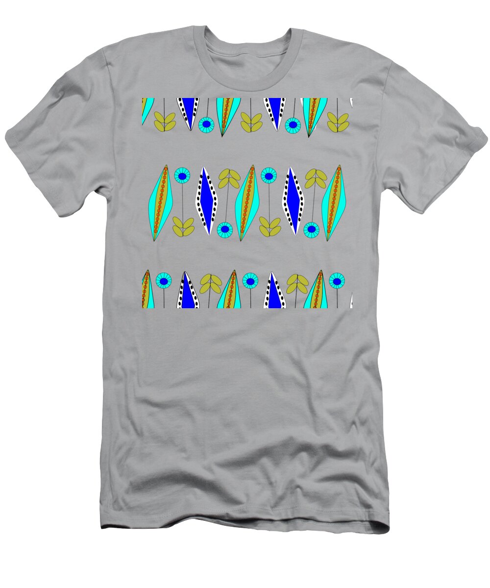 Mid Century Modern T-Shirt featuring the digital art Botanical 1 Transparent Background by Donna Mibus