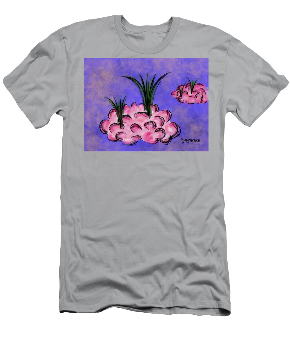  T-Shirt featuring the digital art Botaniclouds by Ljev Rjadcenko