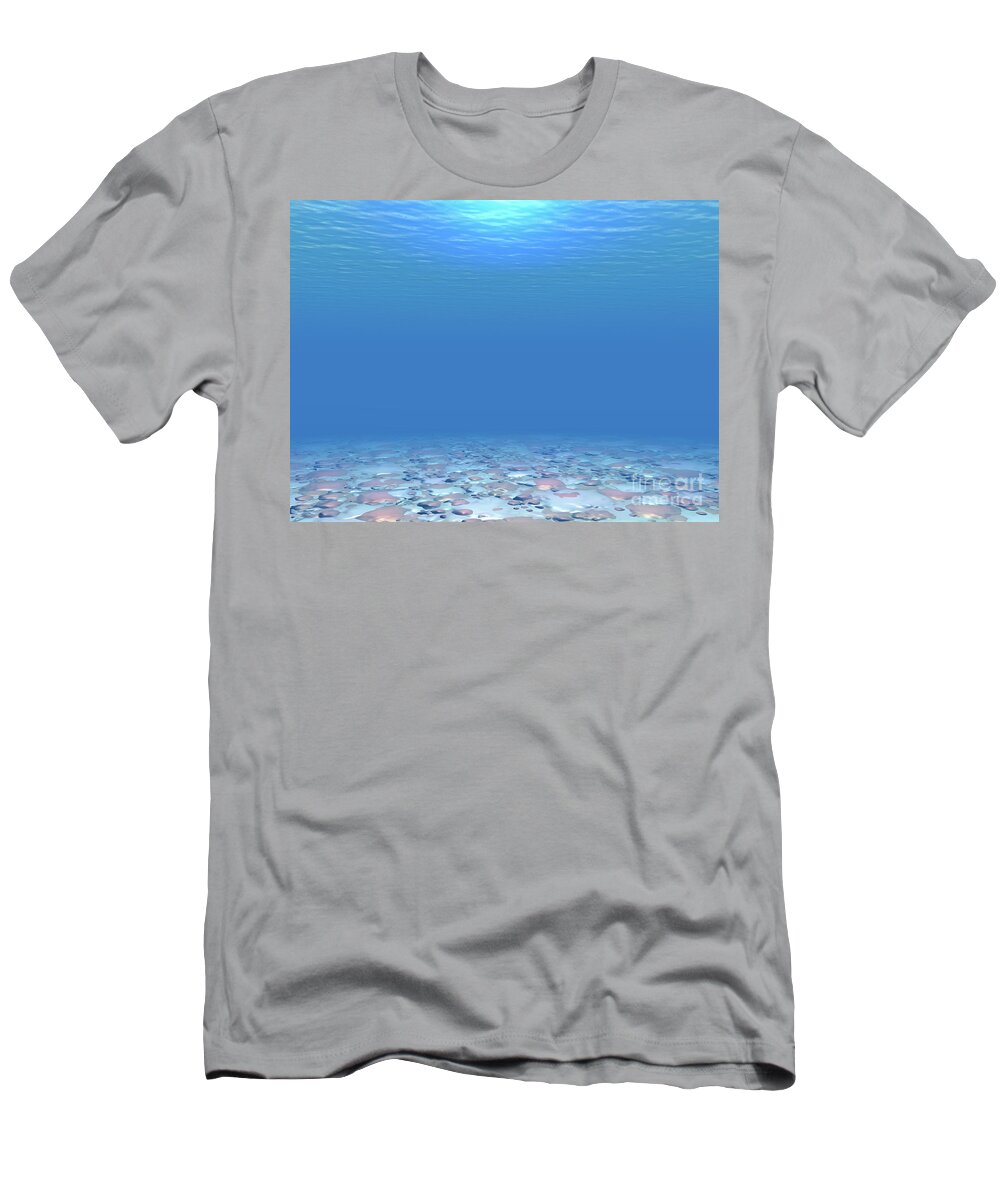 Sea T-Shirt featuring the digital art Bottom of The Sea by Phil Perkins