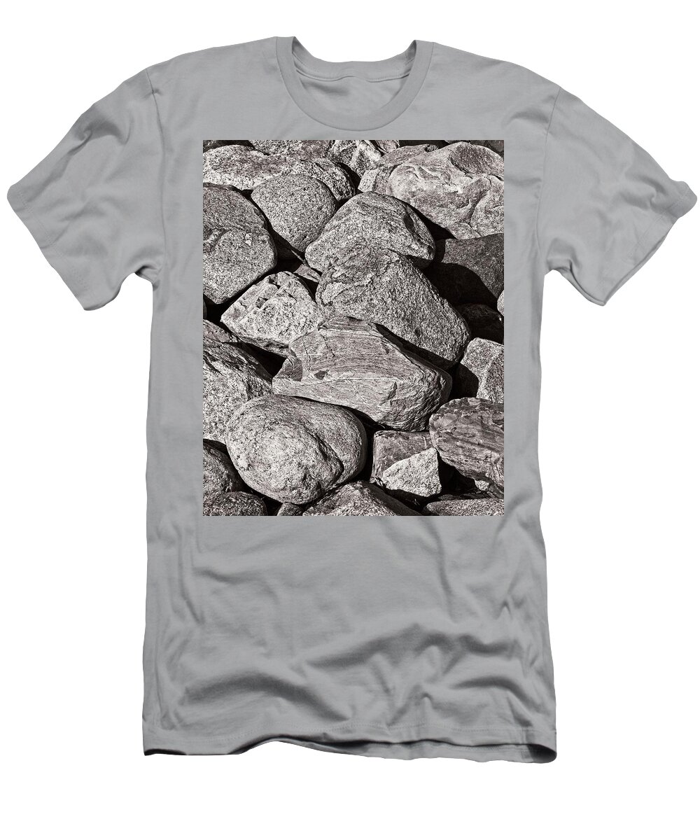 Boulder T-Shirt featuring the photograph Boulders, Ogunquit Beach, Maine by Steven Ralser