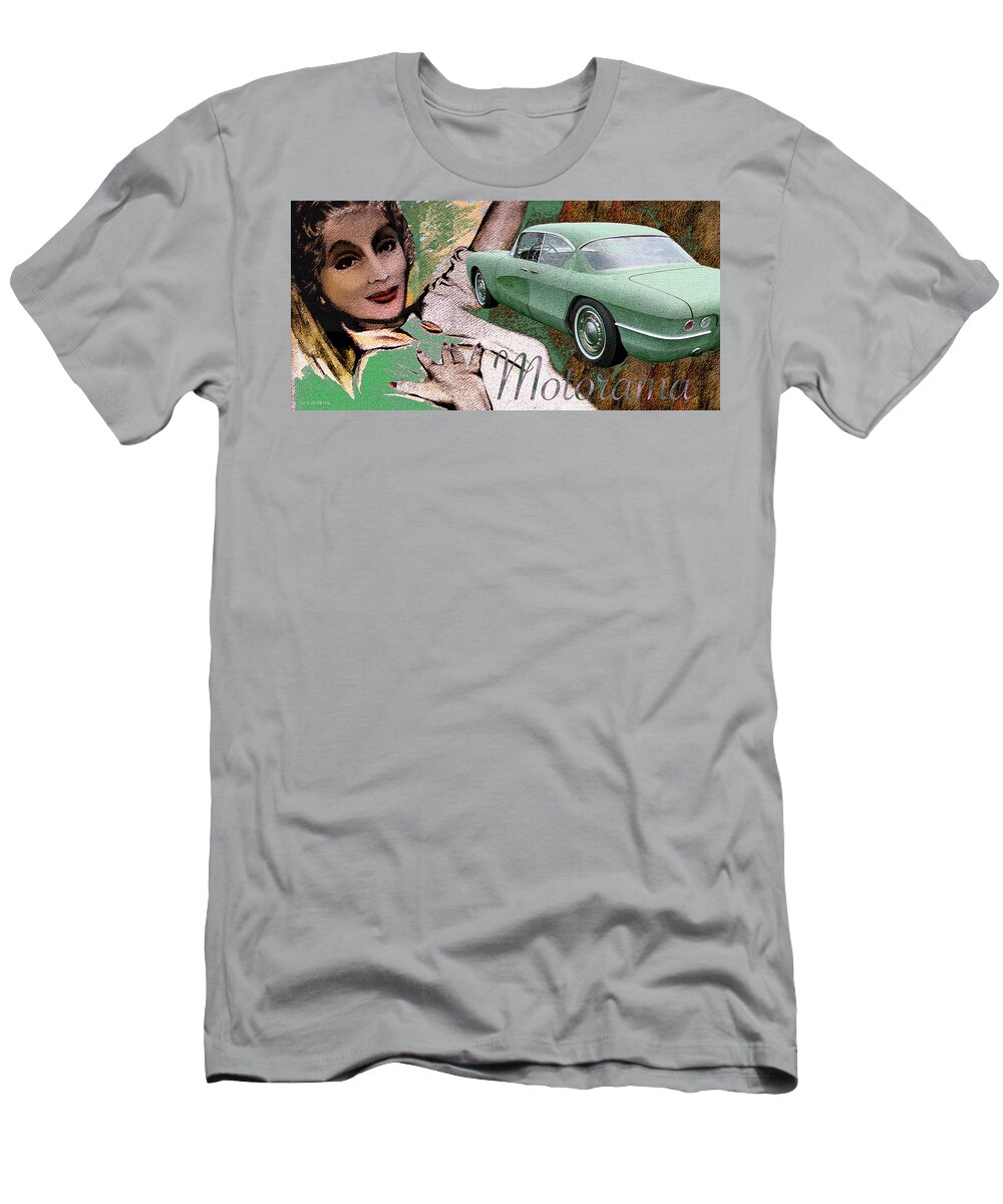 Patina Turner T-Shirt featuring the digital art Patina Turner / Green Goddess by David Squibb