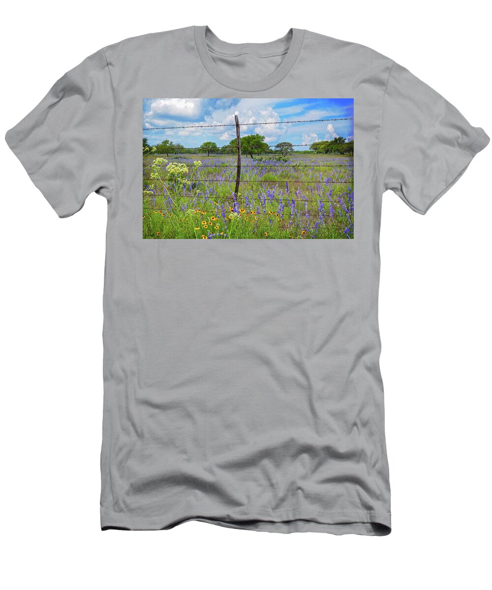 Texas Hill Country T-Shirt featuring the photograph Burnet Wildflowers by Lynn Bauer