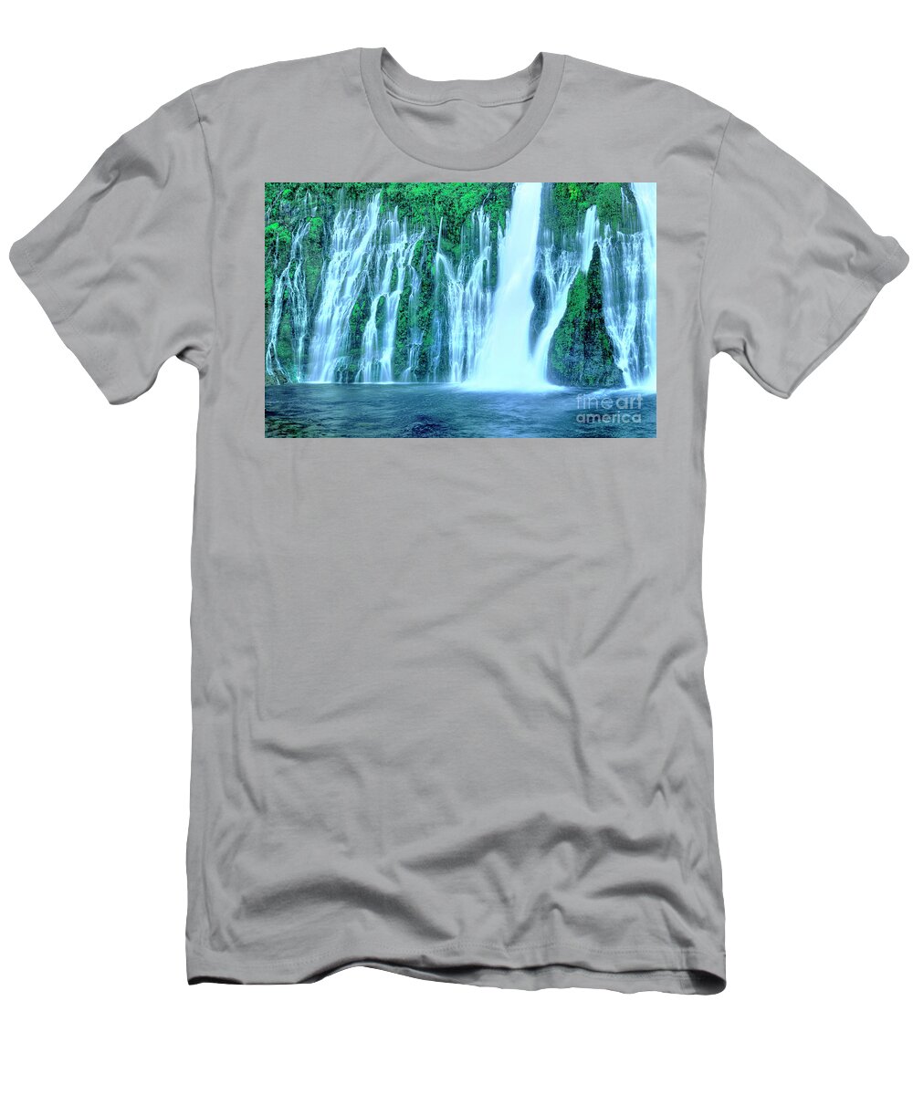 Dave Welling T-Shirt featuring the photograph Burney Falls Mcarthur Burney State Park California by Dave Welling