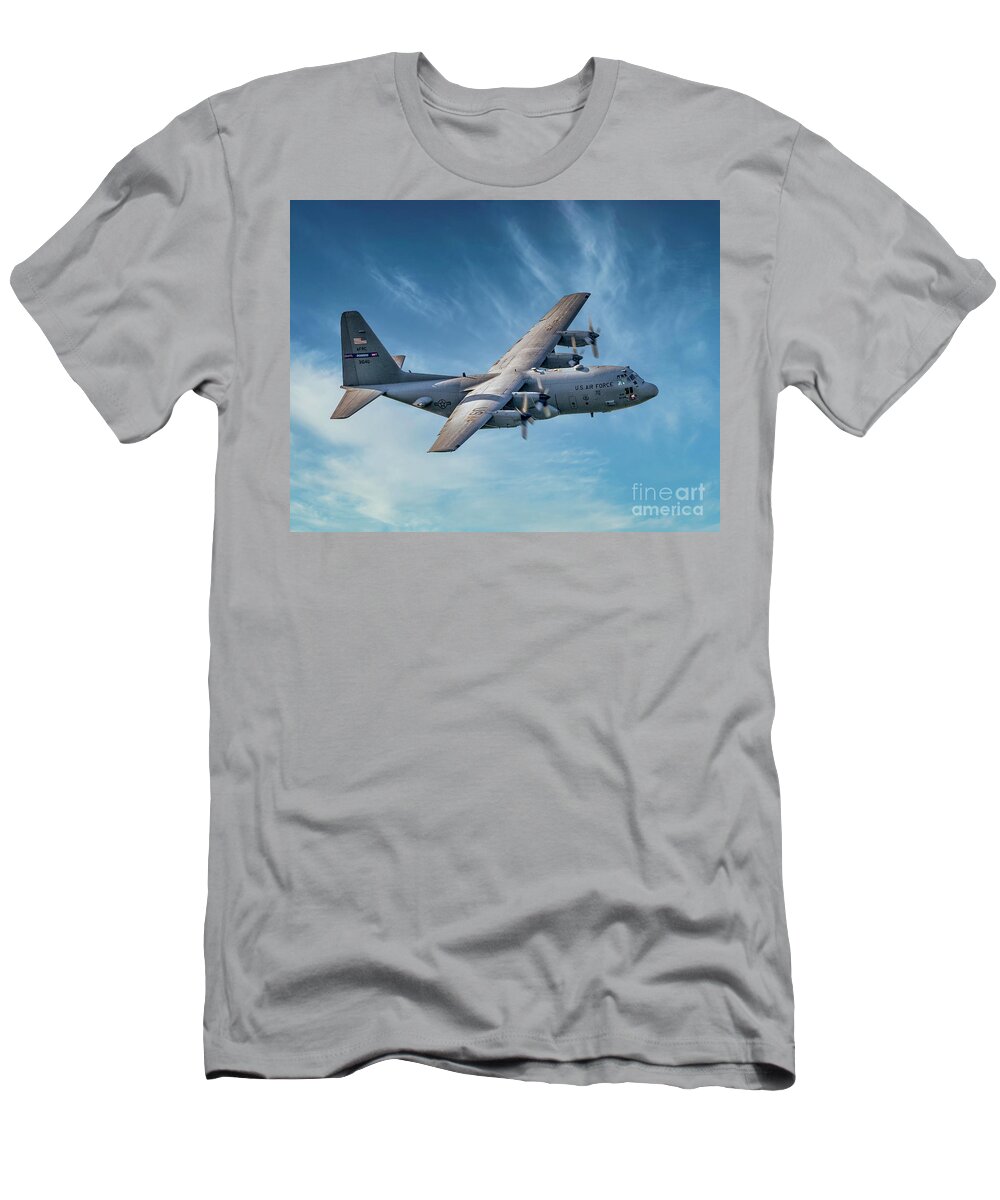 C-130 T-Shirt featuring the photograph C-130 Flight by Nick Zelinsky Jr