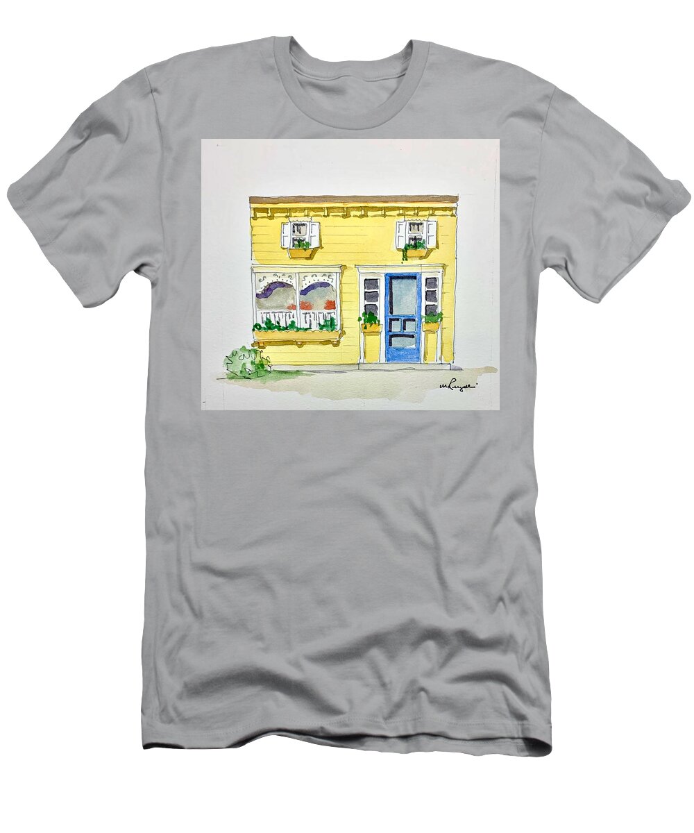 Watercolor T-Shirt featuring the painting Cape May Cafe by William Renzulli