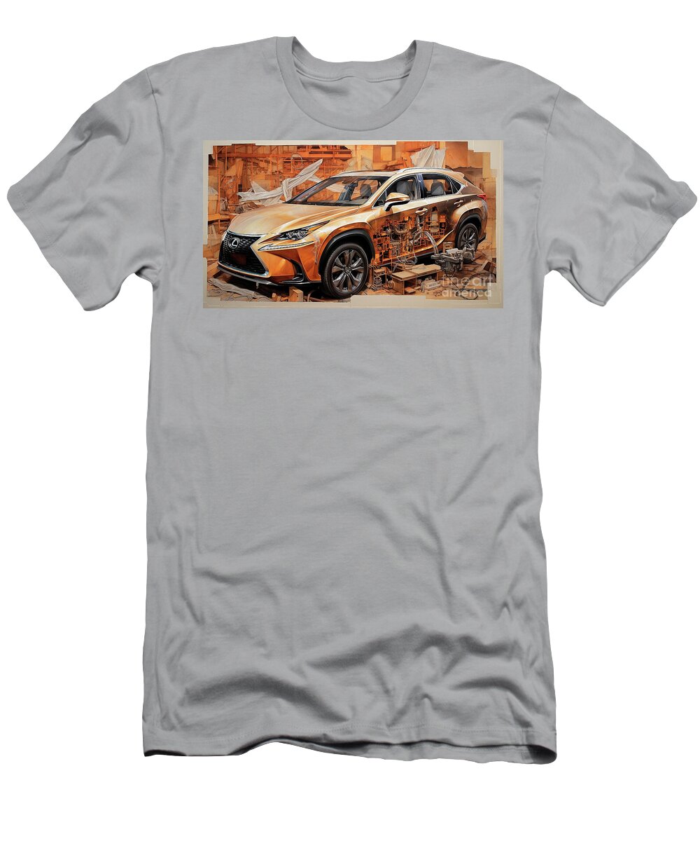 Lexus T-Shirt featuring the drawing Car 2424 Lexus NX by Clark Leffler
