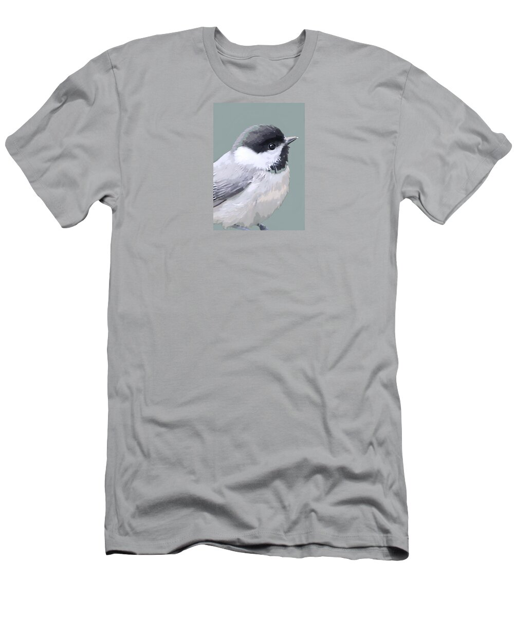 Chickadee T-Shirt featuring the painting Carolina Chickadee In 5 Colors by Judy Cuddehe