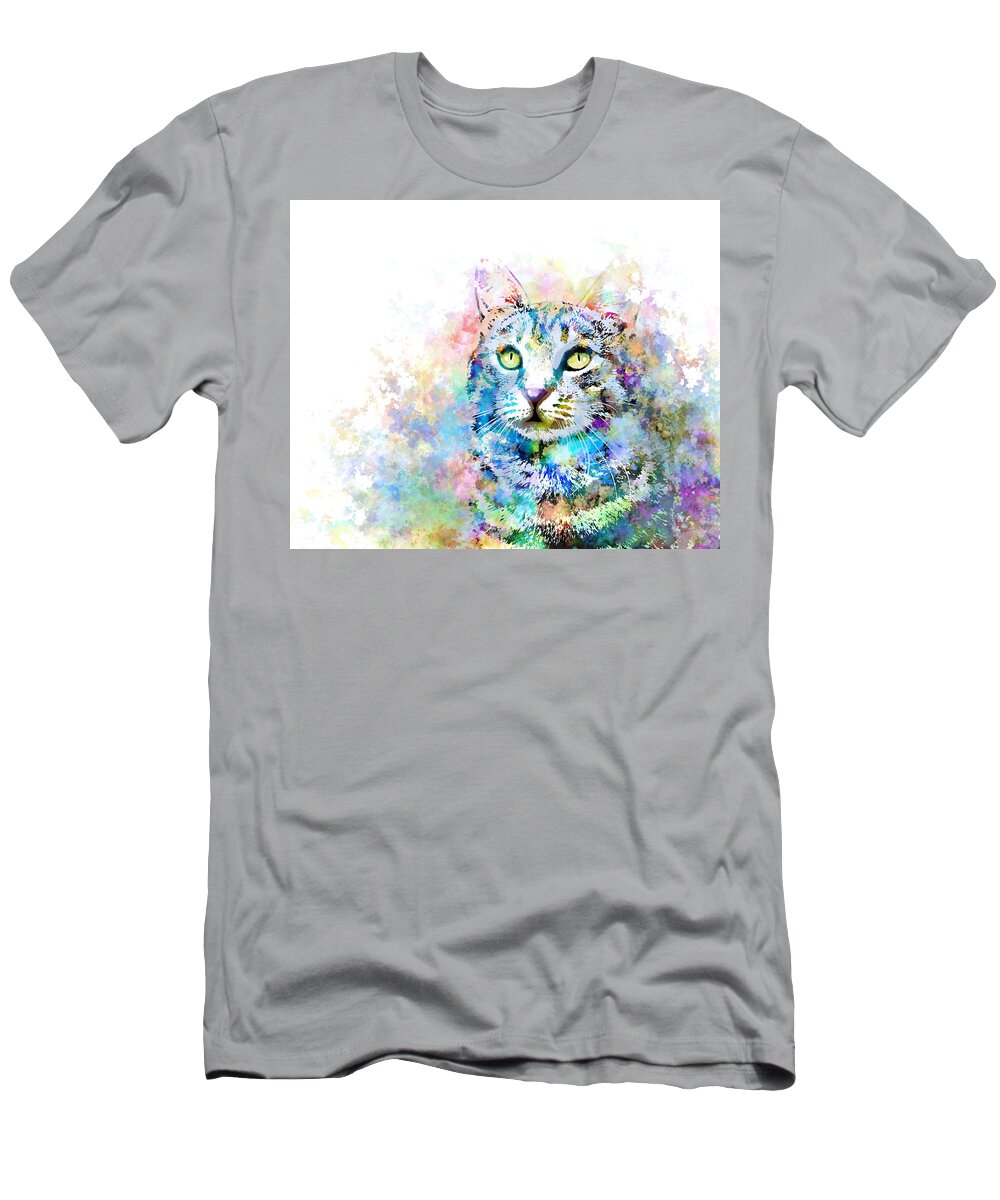 Cat T-Shirt featuring the digital art Cat 674 by Lucie Dumas
