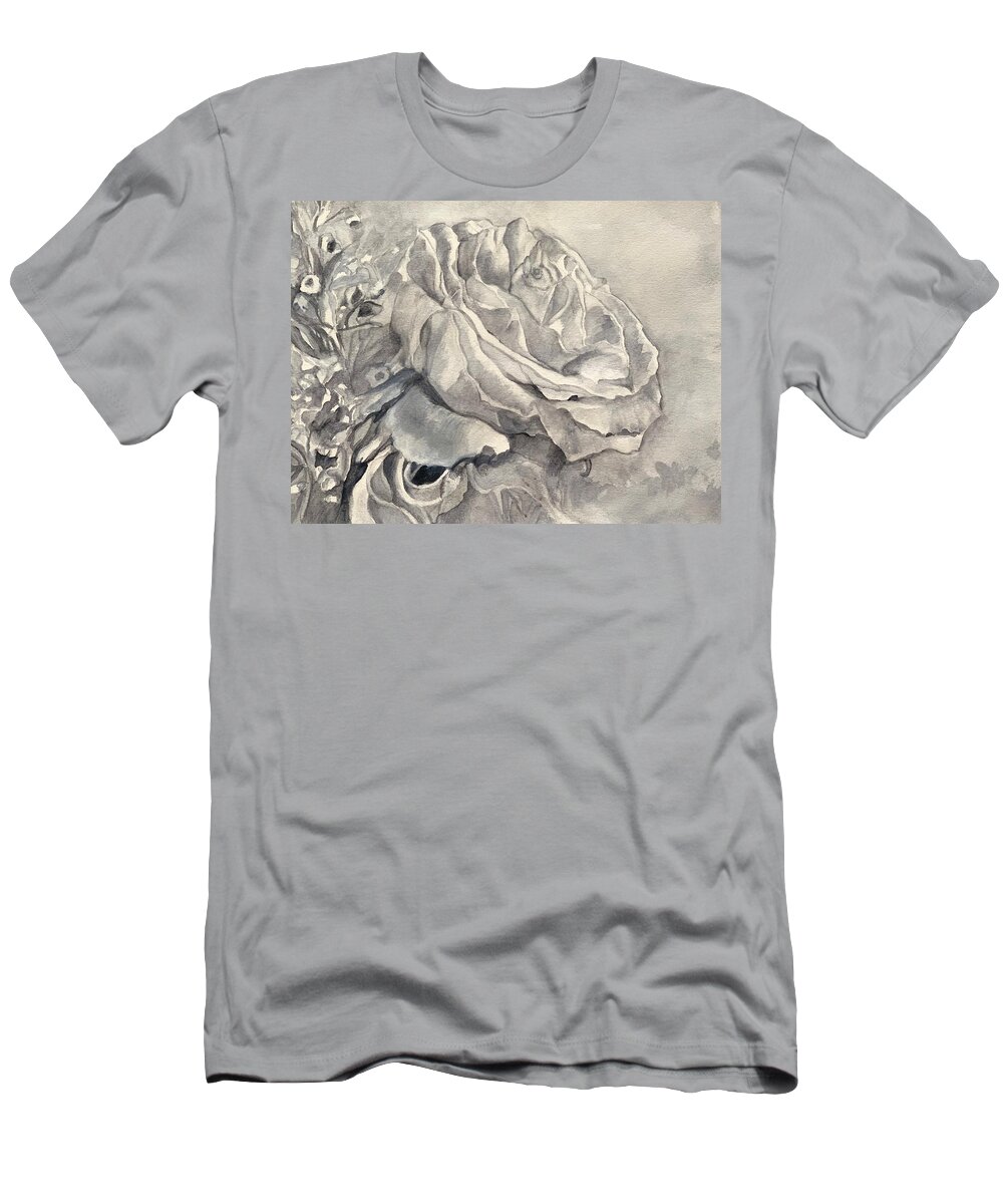 White Rose T-Shirt featuring the painting Celebration of Life by Juliette Becker