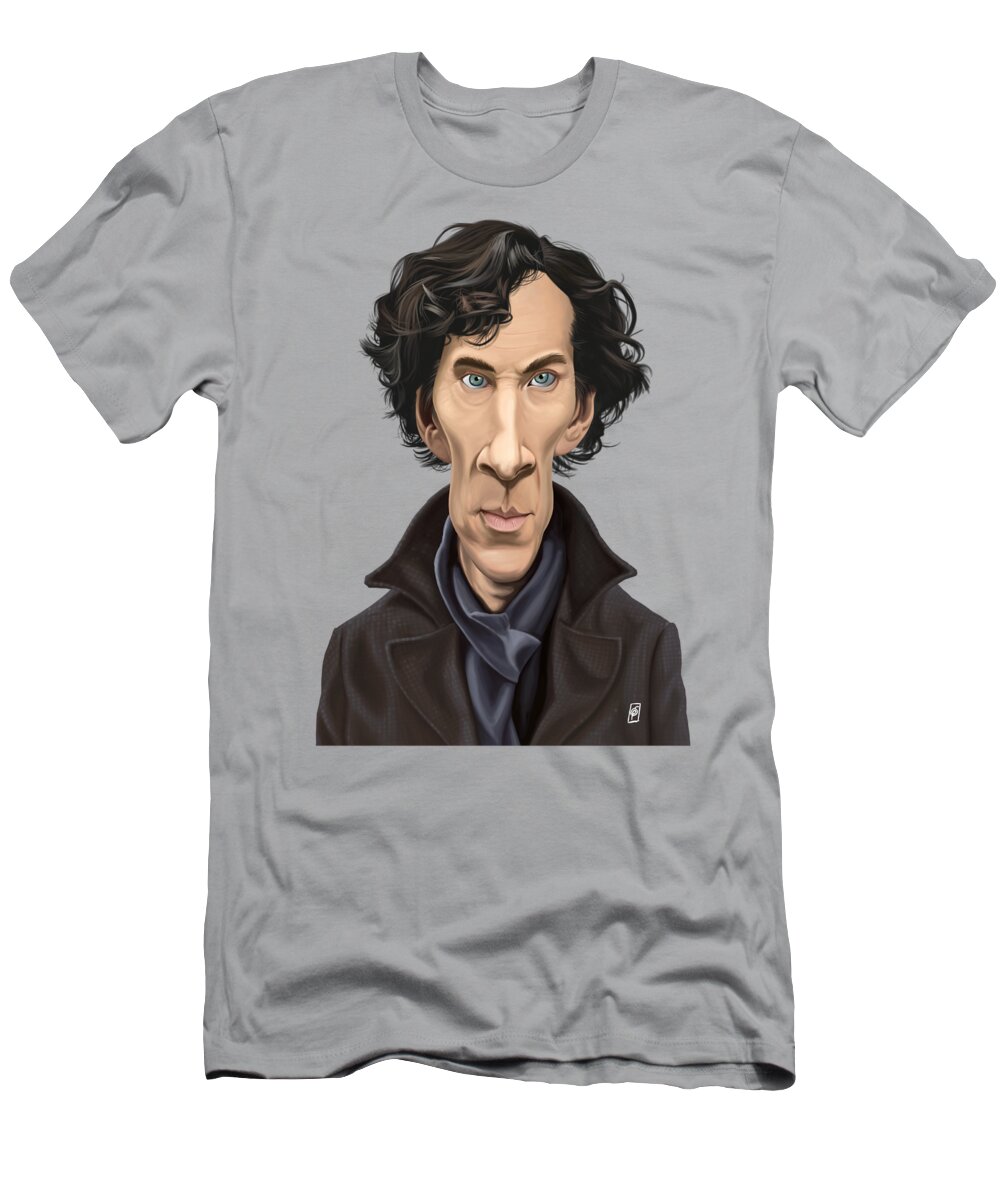 Caricature T-Shirt featuring the digital art Celebrity Sunday - Benedict Cumberbatch by Rob Snow