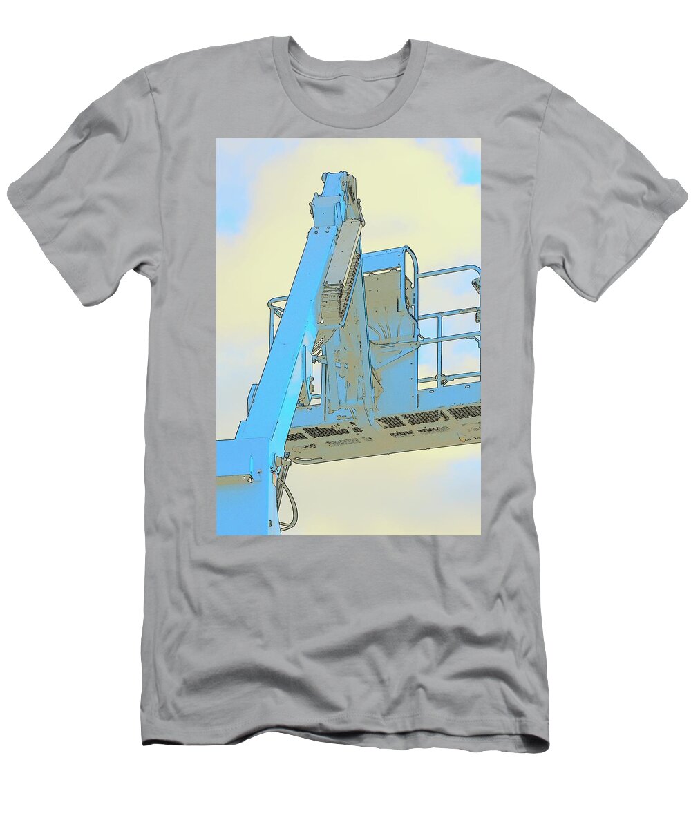 Cherry T-Shirt featuring the photograph Cherry Picker and Clouds by Jerry Sodorff